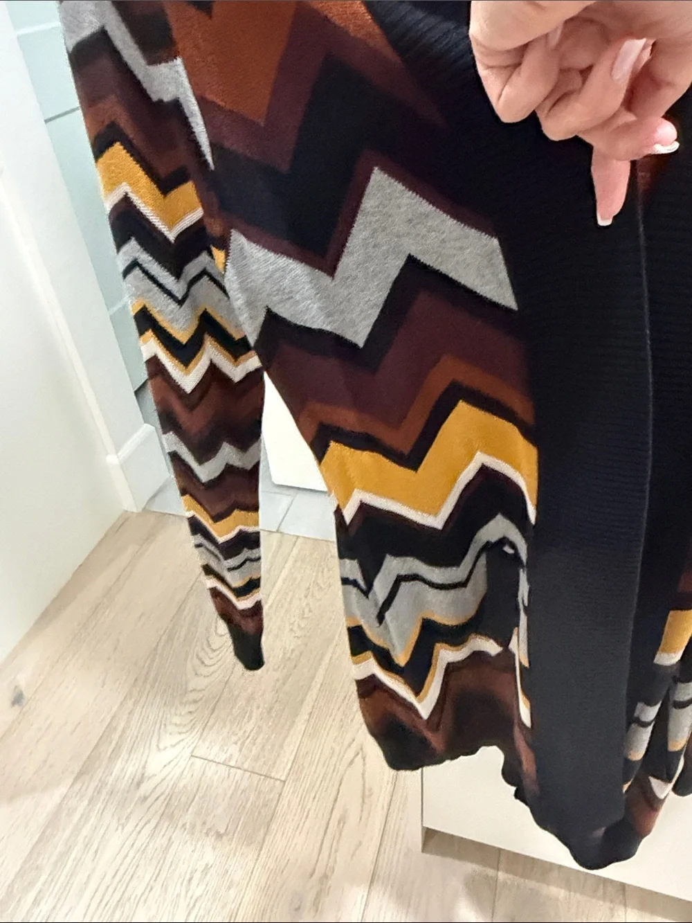Missoni Multicolor Chevron Knit Cardigan - Black, Yellow, Brown